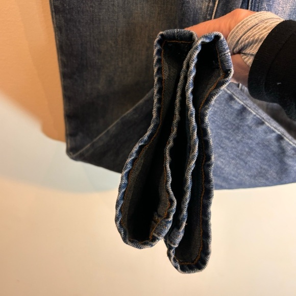 DENIM FORUM Sz 24 Jeans The Arlo High Rise Straight 28L Button Fly in Blue - Picture 5 of 12